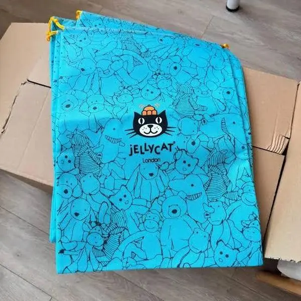Cute Plush Toy Storage Bag – !!! Jellycat London Drawstring Gift Pouch, Reusable Dust Bag for Stuffed Animals, Limited US Stock