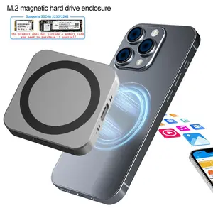 M.2 Magnetic Portable Hard Drive, Mobile Photo Information Backup Storage Drive, External Hard Drive Case for Apple iPhone 15 Pro & Above, External Data Storage