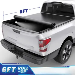6FT Roll-Up Soft Tonneau Cover Bed For 2005-2015 Toyota Tacoma All-Weather