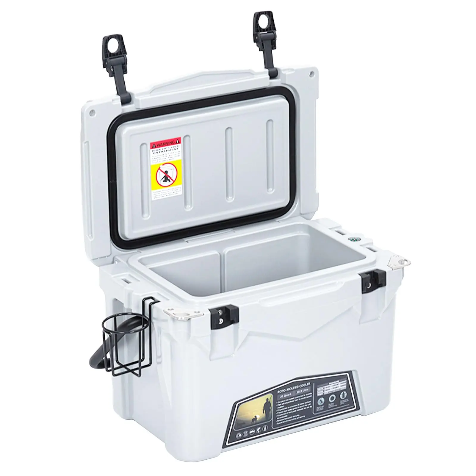 【GARVEE】20 Quart Tough Cooler,Portable Ice Box for Beer, Drinks, Food,Perfect for Travel, Barbecues & Picnics,White