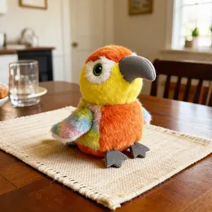 Singing Talking Bird Plush Keychain, Interactive Mimicry Stuffed Animal Toy, Sound Activated Repeating Plush Pendant, Kids Educational Talking Toy, Cute Bag Charm, Birthday Party Favor dolls