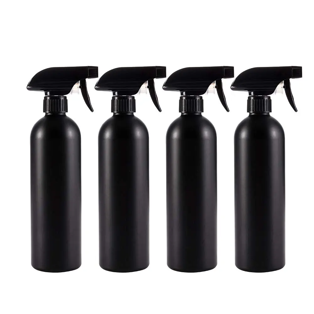 Heavy Duty 16 oz Black Plastic  Bottles - Pack of 4, Opaque Refillable Empty Anti-degradation Leak-proof Sprayers for  Garden Kitchen
