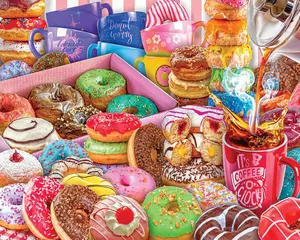 Donuts & Coffee (1869pz) - 1000 Piece Jigsaw Puzzle