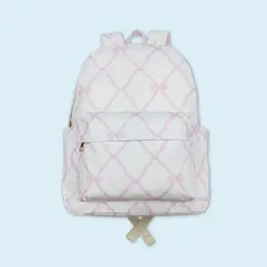 Pink bow kids girls backpack,back to school backpack