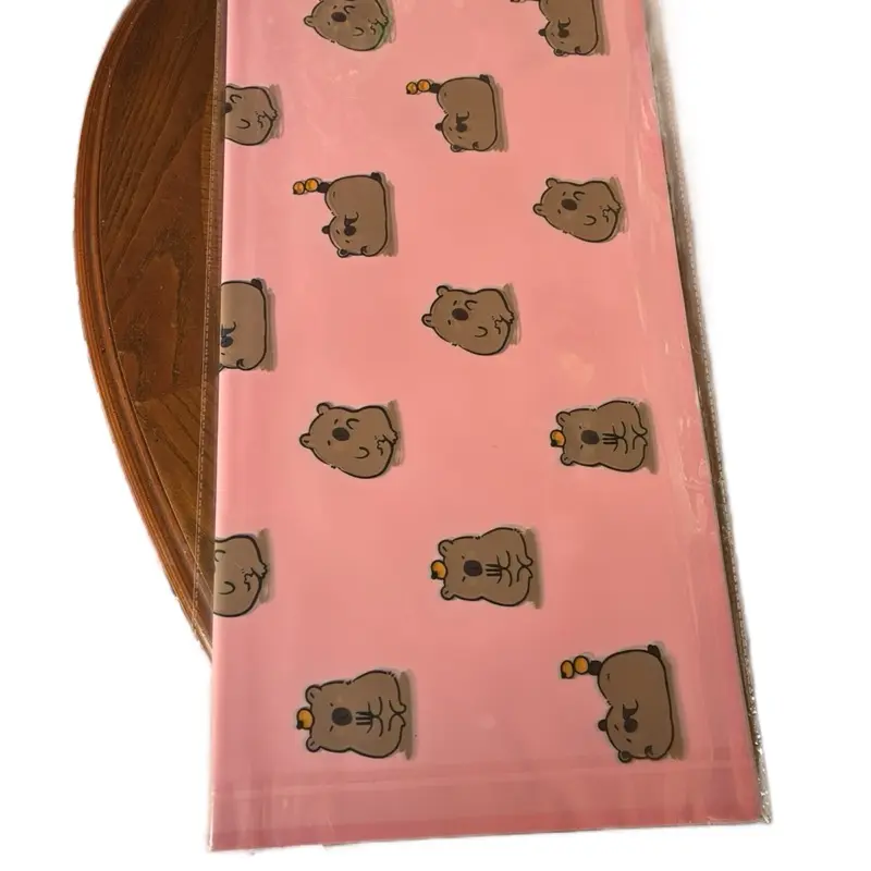 Pink Korean Paper with Capybara Print for Crafting