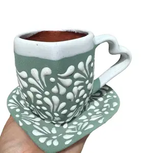 Taza de Corazon y plato en forma de corazon