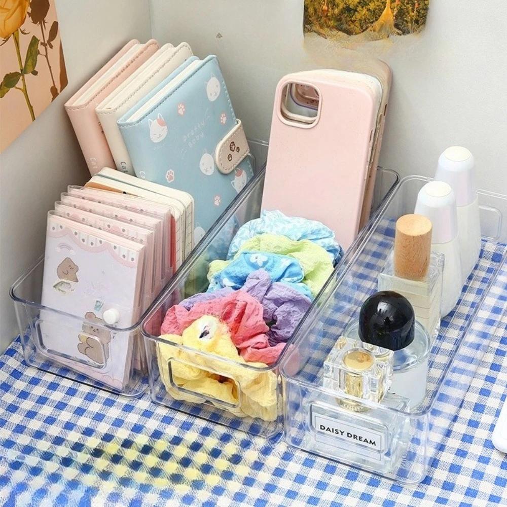 Wardrobe long rectangular transparent storage box, household clothes, socks, and underwear organizer, drawer divider, classification storage