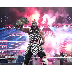 Penta WWE Unsigned Raising Intercontinental Championship Photograph