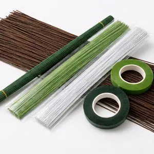 Floral tape and green wire set for flower stems and flower arrangements