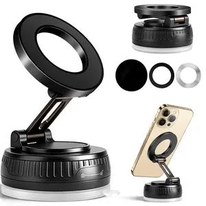 2026 Upgraded Vacuum Magnetic Car Phone Holder 360° Reinforced 96LBS Ultra Suction Cup Mount for MagSafe iPhone & Android Car Gym Mirror Holder