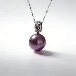 PE07 Purple pearl pendant