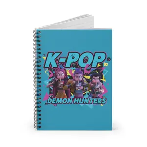 Spiral Notebook - K-pop Anime Demon Eating Noodle Hunters, Journal, Diary, Notepad, School Supplies, Stationery