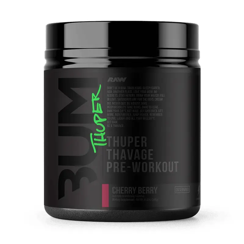 Raw Super Savage High-Stim Pre-Workout Dietary Powder - 20-Serving Raw Nutrition Stack, 400mg, 5g, 6g Gym & Nutrition Supplement, Peak O2 Mushrooms for Adult Fitness Enthusiasts, 24-Month Shelf Life, Single Item