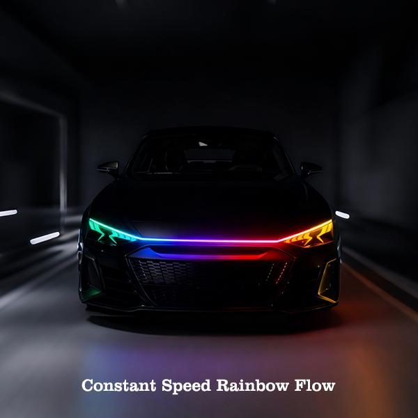 Smart Hood LED Light That Reacts to Your Driving – Auto RGB Flow Strip for Cars & Trucks | JAXEST