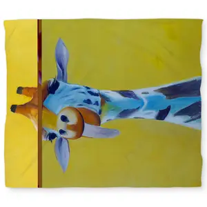 Begin Home Decor C1DCKSW02KYKOG Funny Giraffe Orange King Size Duvet Cover - Whimsical Home Decor