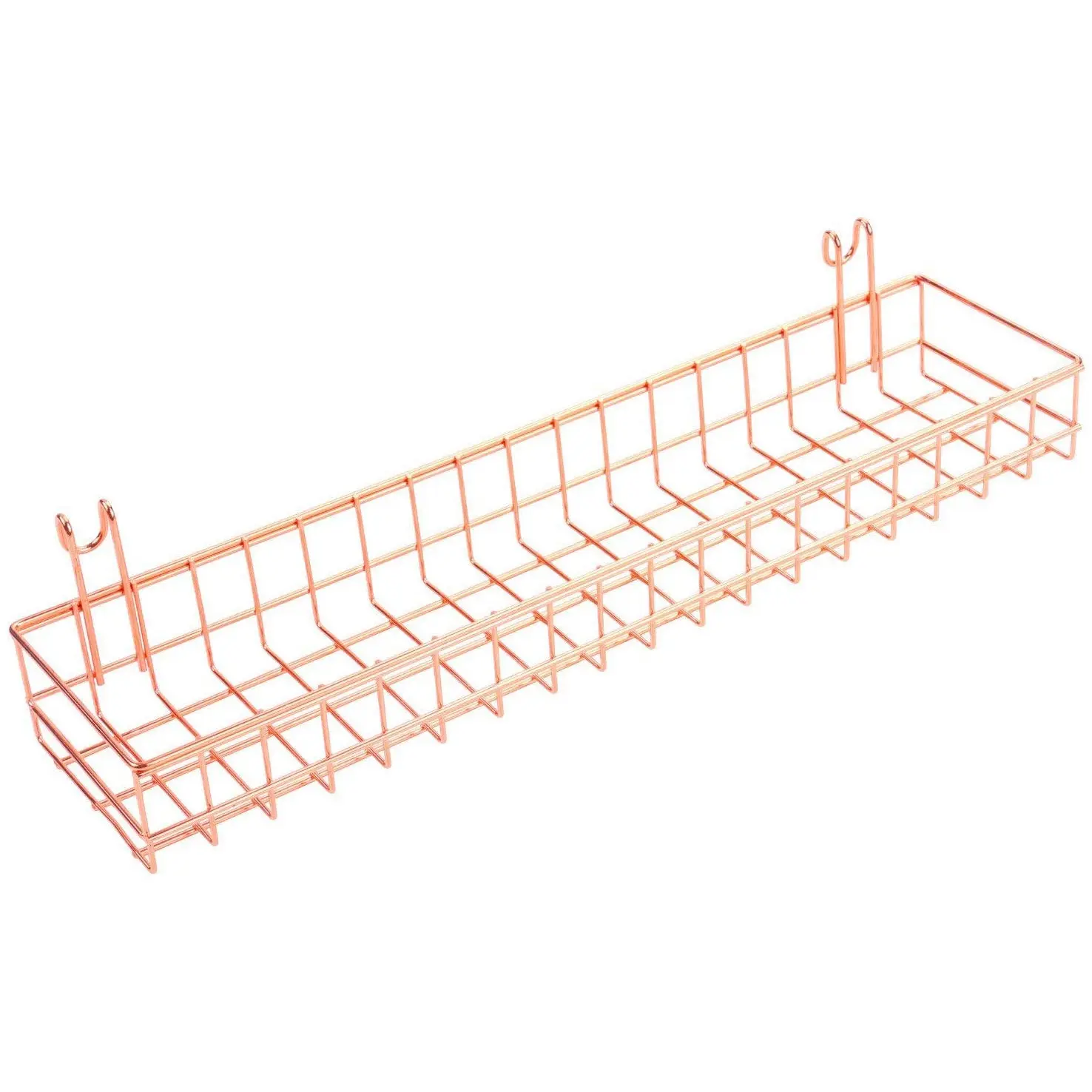 Rose Gold Grid Wall Basket Wire Wall Shelf for Grid Panel Easy Hanging Tray for Cute Things on Your Grid Wall Storage Display