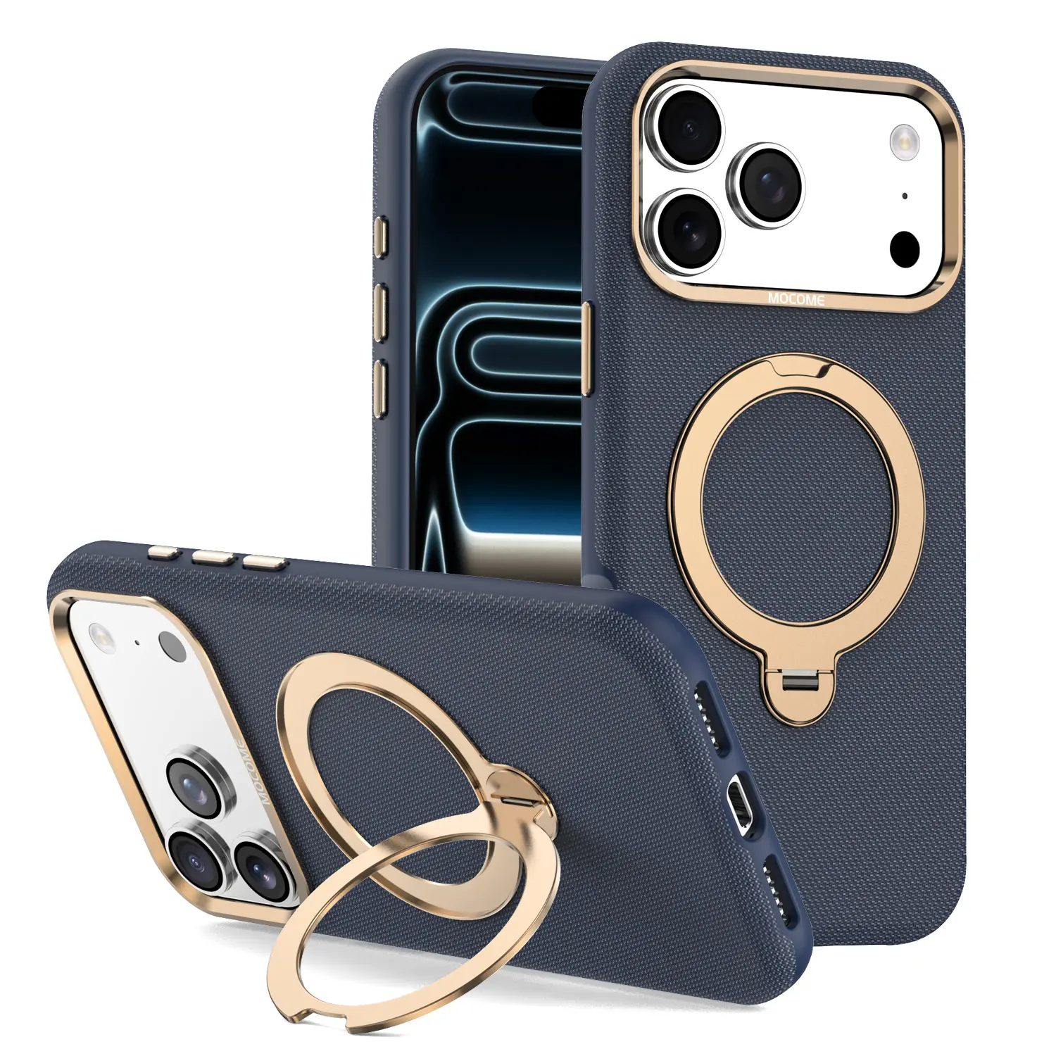 Kedun 360° Rotatable Ring Stand Magsafe Magnetic Phone Case For iPhone Series,Hard PC Shockproof Protective Cover With Rotating Metal Kickstand Mobile Phone Shell pro max model holiday case cover gift