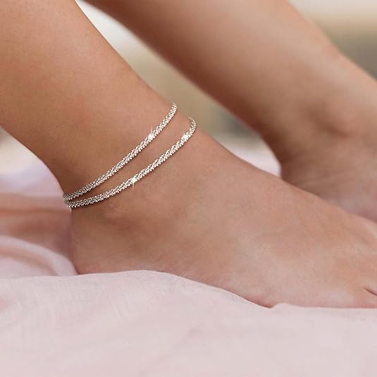 Womens Gold Ankle Bracelet, Adjustable Chain Set, Petite and Cute, Perfect for Summer Wear, Ideal as Summer Waterproof Barefoot Jewelry or Gift Waterproof Layered Anklets for Women, Cuban Link Anklet Set, Boho Summer Beach Vacation Daily Wear Jewelry Gift Womens Gold Ankle Bracelet, Adjustable Chain Set, Petite and Cute, Perfect for Summer Wear, Ideal as Summer Waterproof Barefoot Jewelry or Gift Waterproof Layered Anklets for Women, Cuban Link Anklet Set, Boho Summer Beach Vacation Daily Wear Jewelry Gift