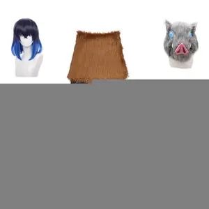 bilibili Demon Slayer Hashibira Inosuke Cosplay Costume Halloween Anime Carnival Fancy Pants Outfit Clothes Pig Silicone Mask