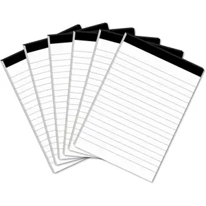 6 Pcs Perforated College Ruled Note Pads - 4" x 6" Inch Writing Notepad for Daily Planning - Small Notepads with 31 Sheets per Pad Ruled Papers
