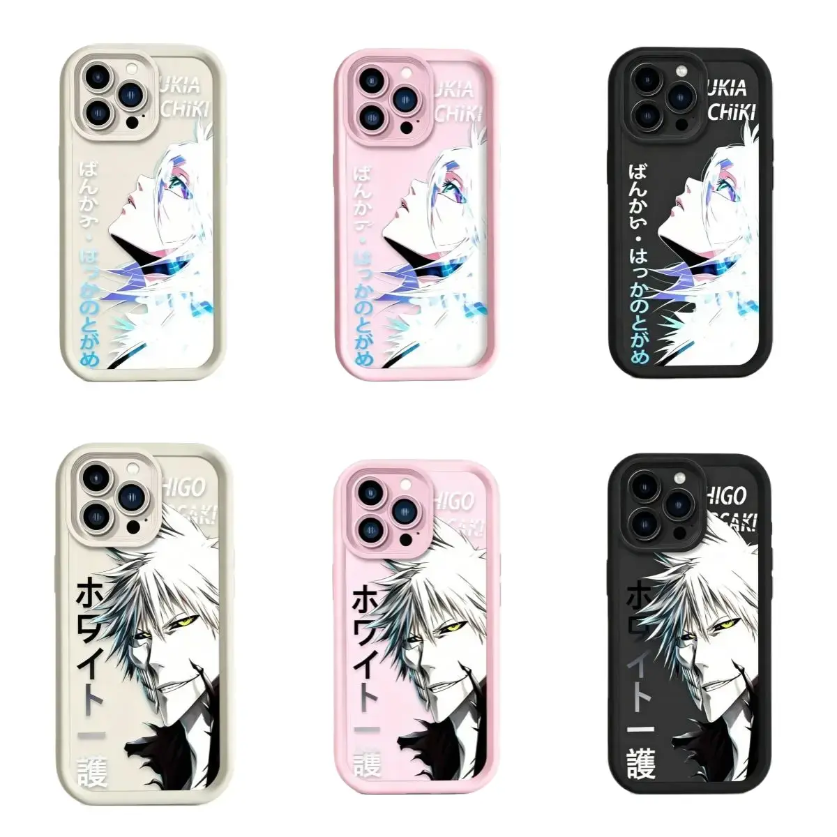 B-BLEACH Ichigo iRukia Phone Case  for iPhone 17, 16, 15, 14, 13, 12, 11 Pro Air Plus ProMax and Samsung S26-S20 Ultra Plus FE shock-absorbing phone cases, fashionable gift.