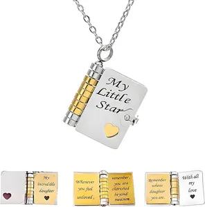 My Little Star Book Necklace for Daughter, Birthday Day Gift Graduation Jewelry of Love