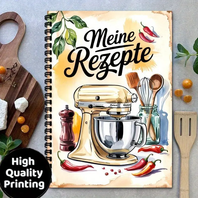 1 piece, 8.3*5.5 inch, German Recipe - Vintage German Cuisine Notebook, Kitchen Journal, holds 100+ recipes, suitable for food bloggers and home cooks, an ideal gift for those who love German cuisine, perfect for birthdays/anniversaries