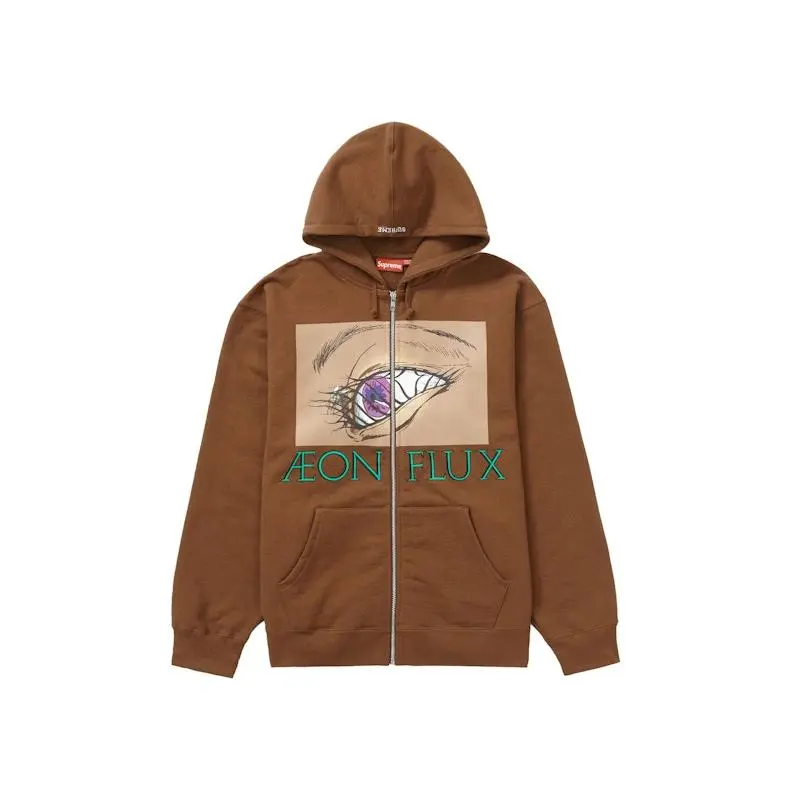 Supreme Men's Aeon Flux Zip Up Hooded Sweatshirt Brown, from StockX