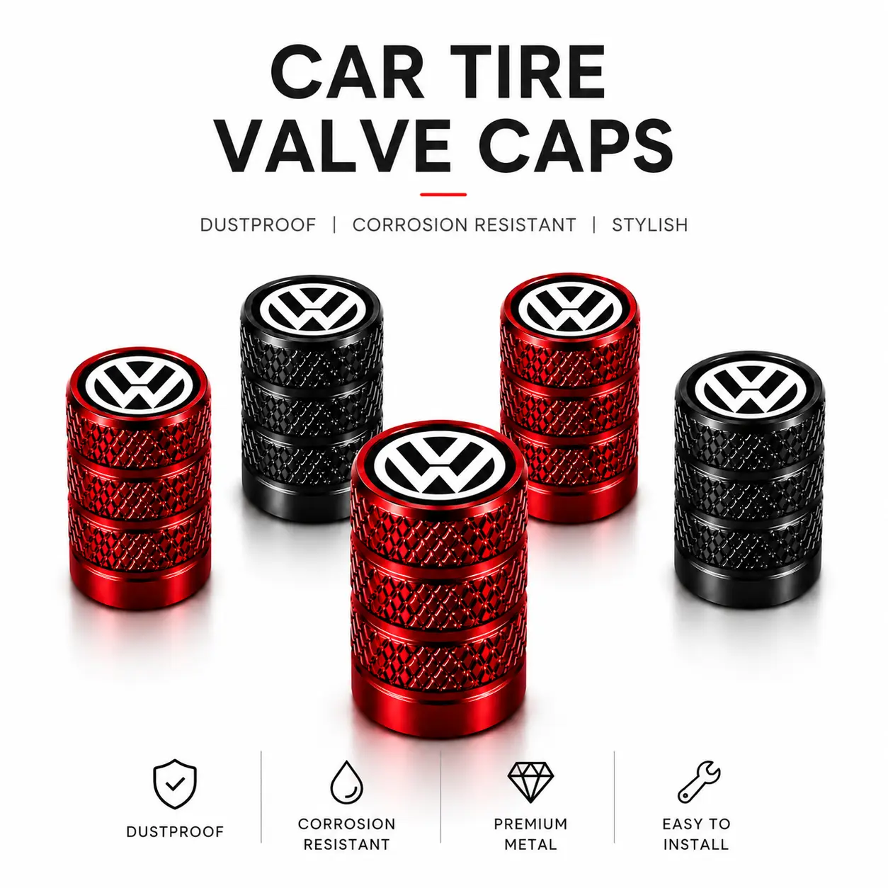 5Pcs Premium Universal Tire Valve Stem Caps with Logo, Leakproof Corrosion Resistant Wheel Air Valve Dust Covers, Easy Install Waterproof Dustproof Tire Valve Protectors Fit for Most Car Truck SUV Sedan Pickup Auto Exterior Accessories 5Pcs Premium Universal Tire Valve Stem Caps with Logo, Leakproof Corrosion Resistant Wheel Air Valve Dust Covers, Easy Install Waterproof Dustproof Tire Valve Protectors Fit for Most Car Truck SUV Sedan Pickup Auto Exterior Accessories