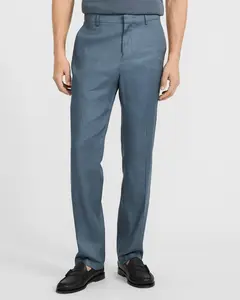 Express Classic Blue Linen-Blend Suit Pant