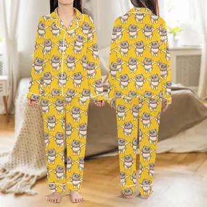 Anime Pig Pajamas Set, Manga Long Short Sleeve Pajama, Cute Chibi Youth & Adult Christmas Holiday Sleepwear, Family Xmas Pjs 45985 62