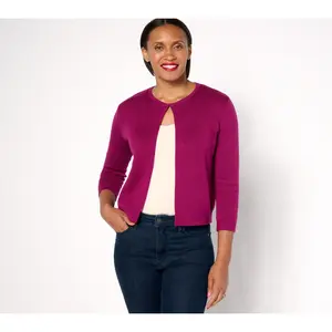Isaac Mizrahi Live! Essentials Open Front Long Sleeve Bolero