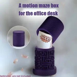 Money Maze Puzzle Box with Lock Mechanism, Challenge Interactive Plastic Safe, Cash and Small Jewelry Holder, Home Decor Surprise Gift