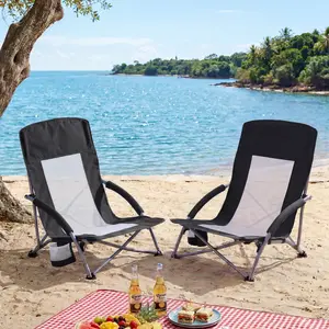 【Deals For You】Portable Folding Camping Chair, 250 LBS Weight Capacity, Mesh Breathable Back, Storage Pocket, Included Carrying Bag, for Hiking, Picnics, Camping Chairs,summerwins