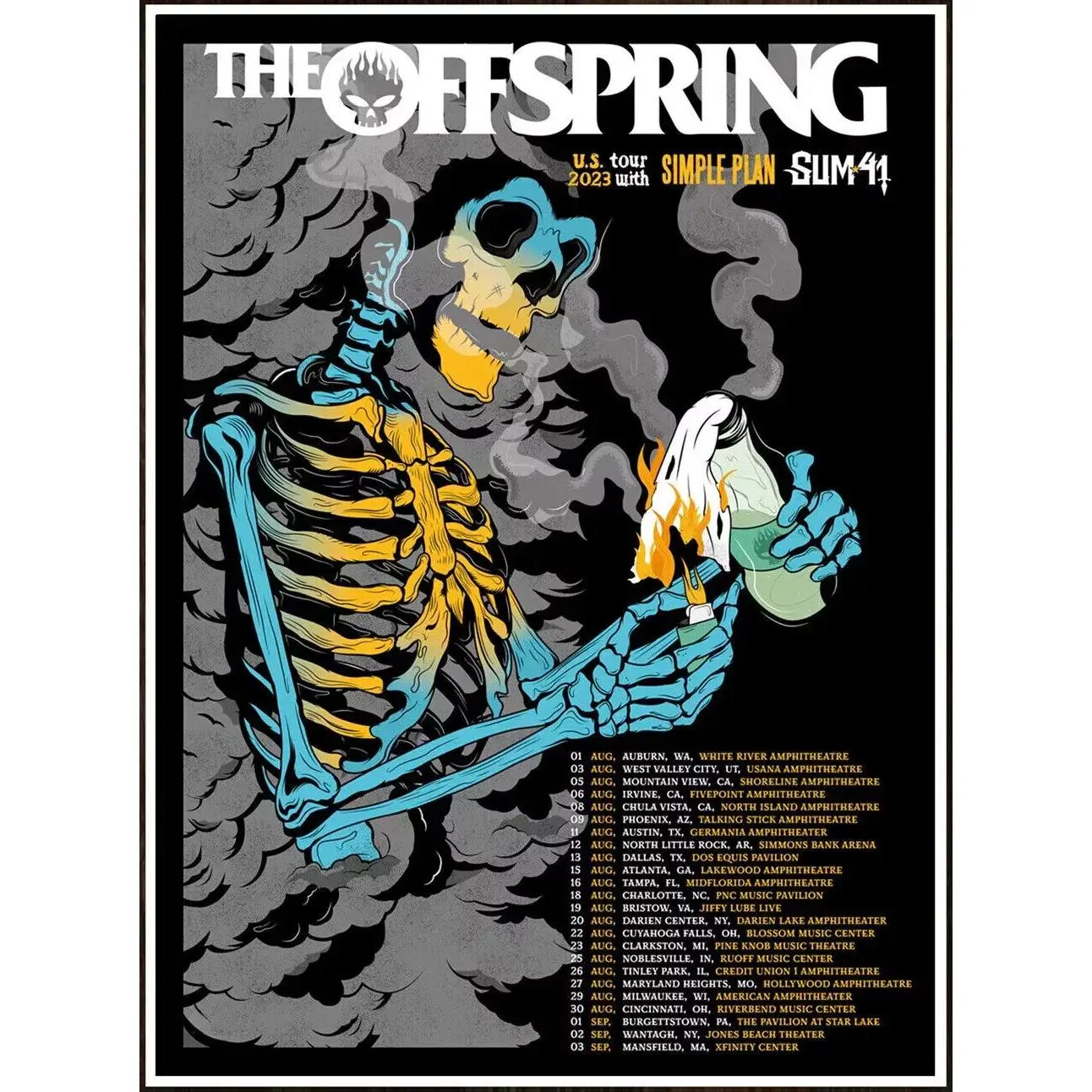 THE OFFSPRING SUM 41 SIMPLE PLAN Tour 2023 Ltd Ed RARE .Poster Decorations, Holiday Poster - Halloween Party Decorations.Wall Decor.Poster Gift For Holiday, Halloween, Birthday, Christmas