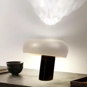 Brightech Kingpin Desk Lamp - Small LED Table Light for Bedroom, Office - Modern Bedside and Side Table With Marble Base, Metal Dome Shade - Dimmable Reading Light for Living Room and Dorm - Black