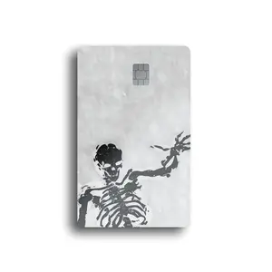Flaming Skeleton Card Skin (WHITE)