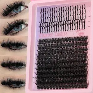 1 Box of 100D Long Clustered Dense Manga Style Natural Curl Single False Eyelashes - D-Type Dense Individual Eyelashes