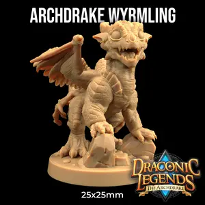Archdrake Wyrmling Draconic Legends |The Dragon Trappers Lodge | 32mm Scale | Miniature TTRPG Mini DnD Dungeons Dragons Wargaming
