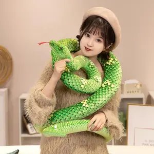 70-280cm Kawaii Snake Plush Toys Pit Viper Realistic Stuffed Cobra Animal Soft Cotton Cuddly Doll Python Birthday Gifts for Boys