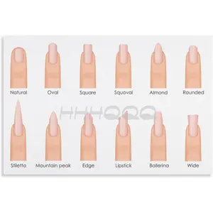 Manicure Salon Poster Nail Type Guide Chart (10) Canvas for Bedroom Living Room Decor 30x20inch(75x50cm) Unframe-style