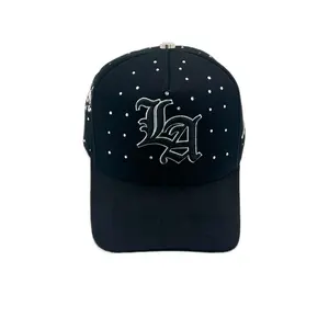Hat LA Black White Crystals La Office Hats