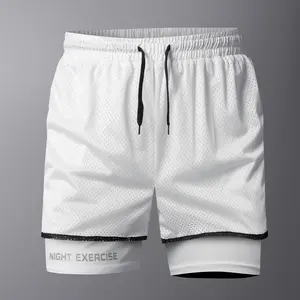 Men’s Summer Ice Silk Running Shorts — 3‑Inch Inseam, Quick Dry Lightweight Fitness/Training Shorts for Marathon Training, Outdoor Morning Runs