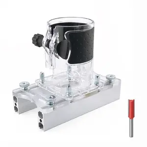 2 in 1 Hidden Fastening Nut Slot Bracket, Woodworking Router Base, Wooden Trimming Router Tool, Slot Base & Fastening Bracket for 65mm Fixed Trimmer, Heavy Duty