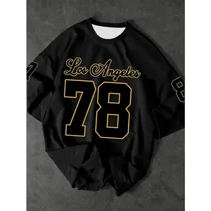 The 2025 summer new men's T-shirt, men's No. 78 Los Angeles printed sports jersey T-shirt, retro and casual