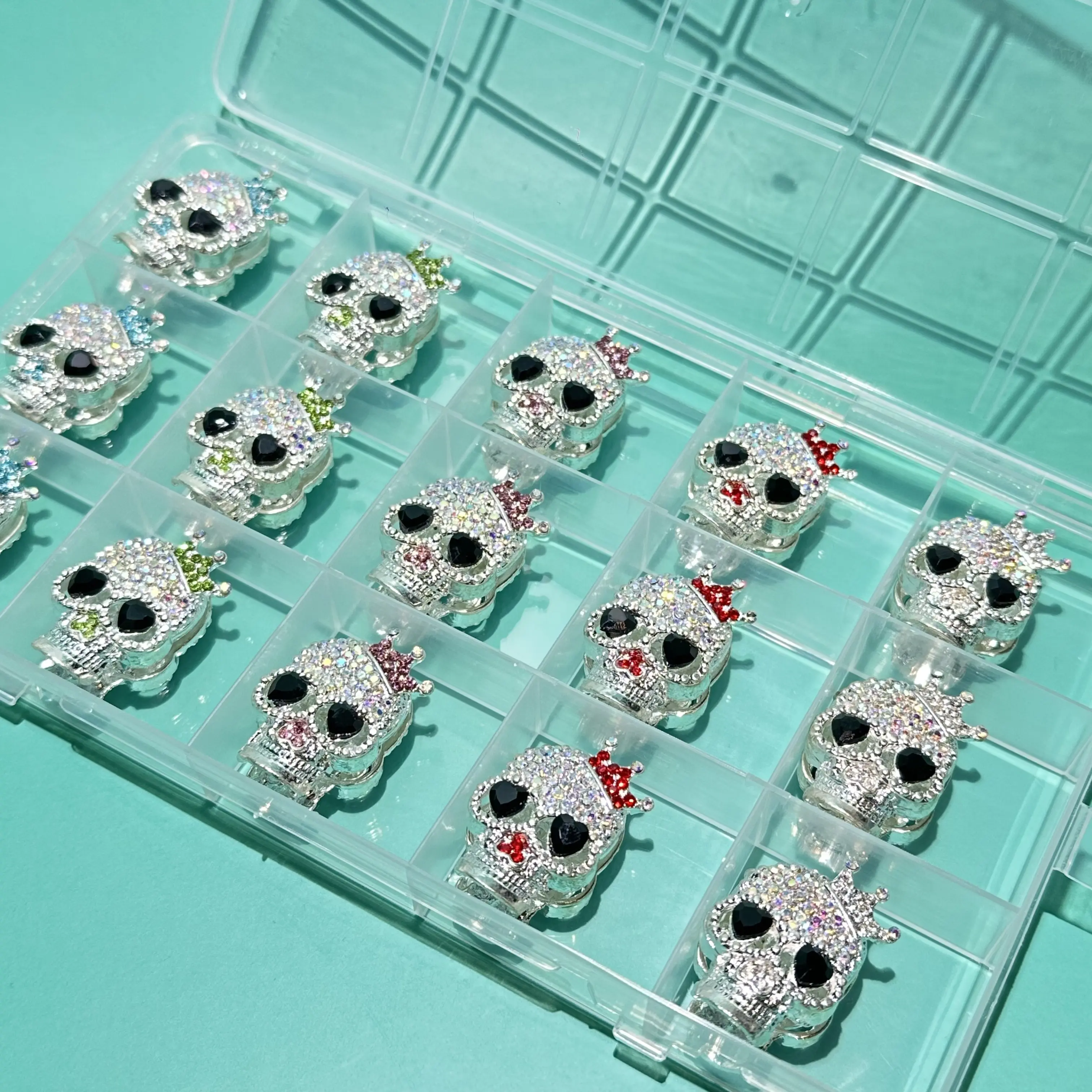 【B131】【Skull Head Metal Beads 】26mm Rainbow Mix For DIY Pen/Jewelry Making