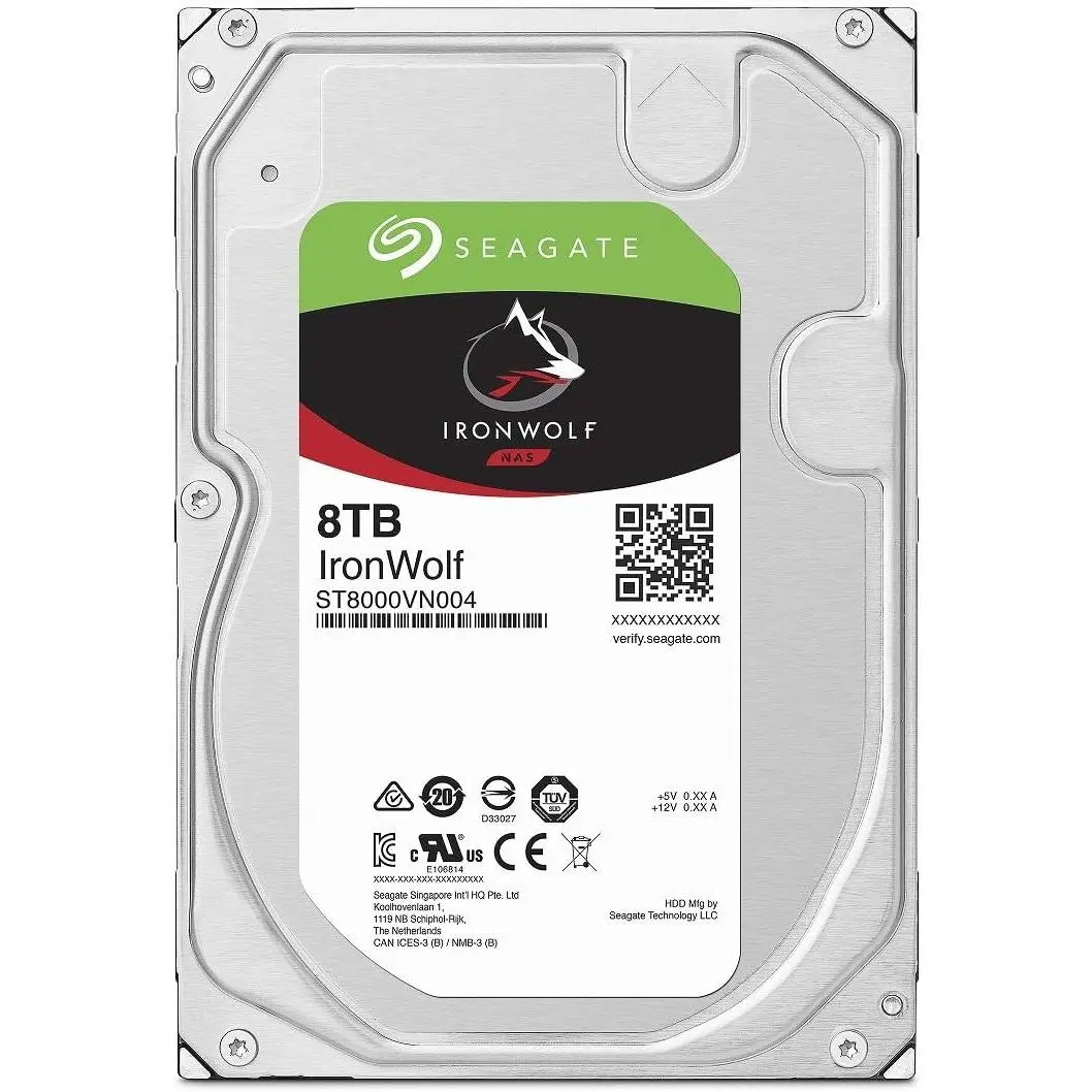 Seagate IronWolf 8TB NAS Internal Hard Drive HDD 3.5 Inch SATA 6Gb/s 7200 RPM 256MB Cache for RAID Network Attached Storage Frustration Free Packaging (ST8000VNZ04/N004)