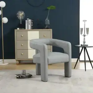 【Set of 2]】[Springtok Deal]Ebello Morden Barrel Beige Accent Chair Velvet Upholstered Barrel Dining Chair With A Curved Backrest And Armrests Accent Chair For Living Room