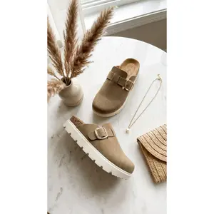 London Clogs - Trendy Comfort (Taupe) cozy  clogs