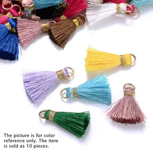 Colorful sequin tassels, with golden rings, suitable for DIY earrings, keychains and handicrafts, for making accessories.